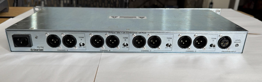 Clear-Com PS-704 4-Channel Intercom Power Supply - Good Working Condition
