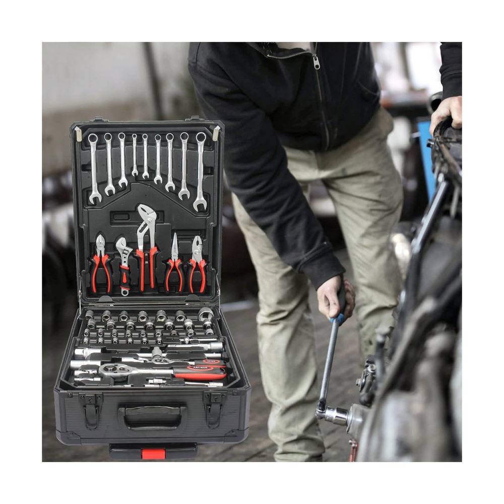 Home Tool Set Kit -899 PCS Home Auto Repair Tool Kit with Rolling Tool Box, C...