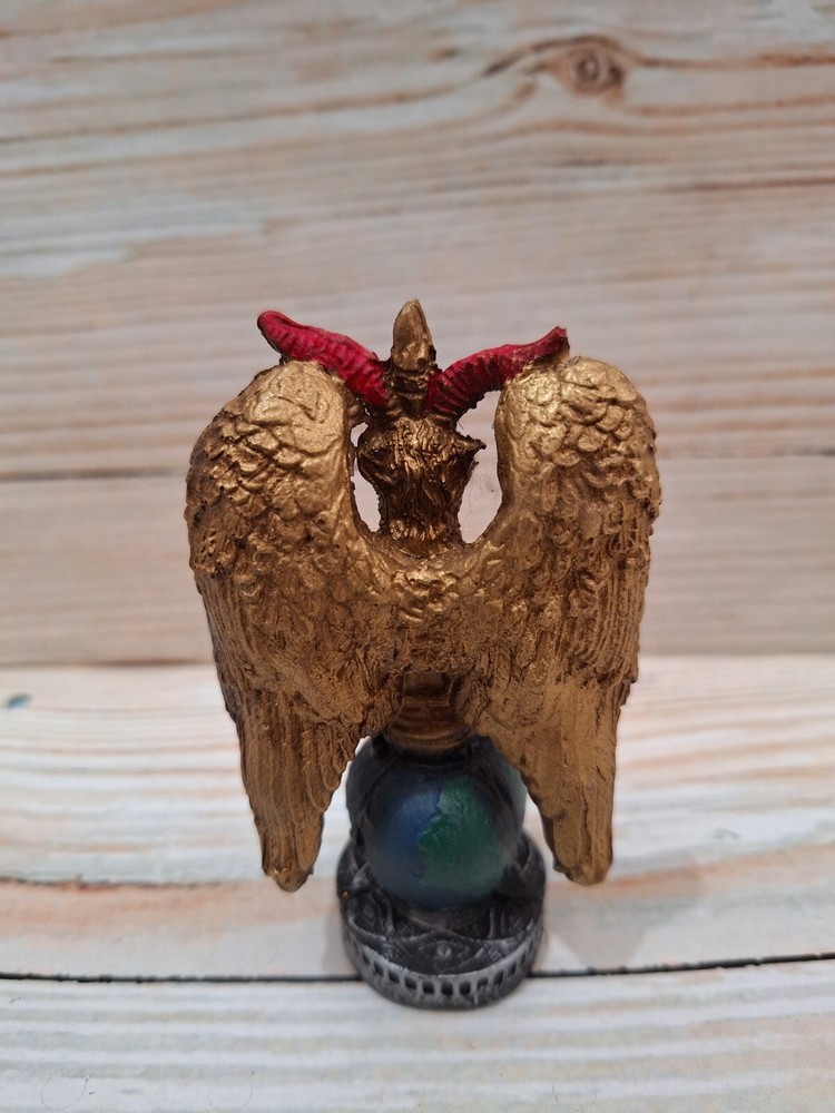 Templar Sabbatic Goat Baphomet Satan Gold / Size 4.5" X 2.5" / Devil / Evil