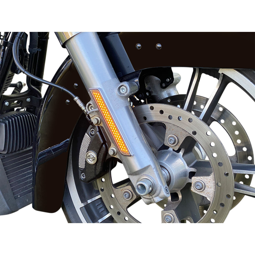 Custom Dynamics LED Fork Light - Amber - Black | CD-FORK-BCM-AB