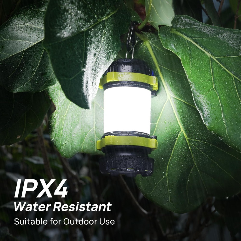 2 Pack LED Camping Lantern Flashlight Rechargeable, 2 Pack, Light Green
