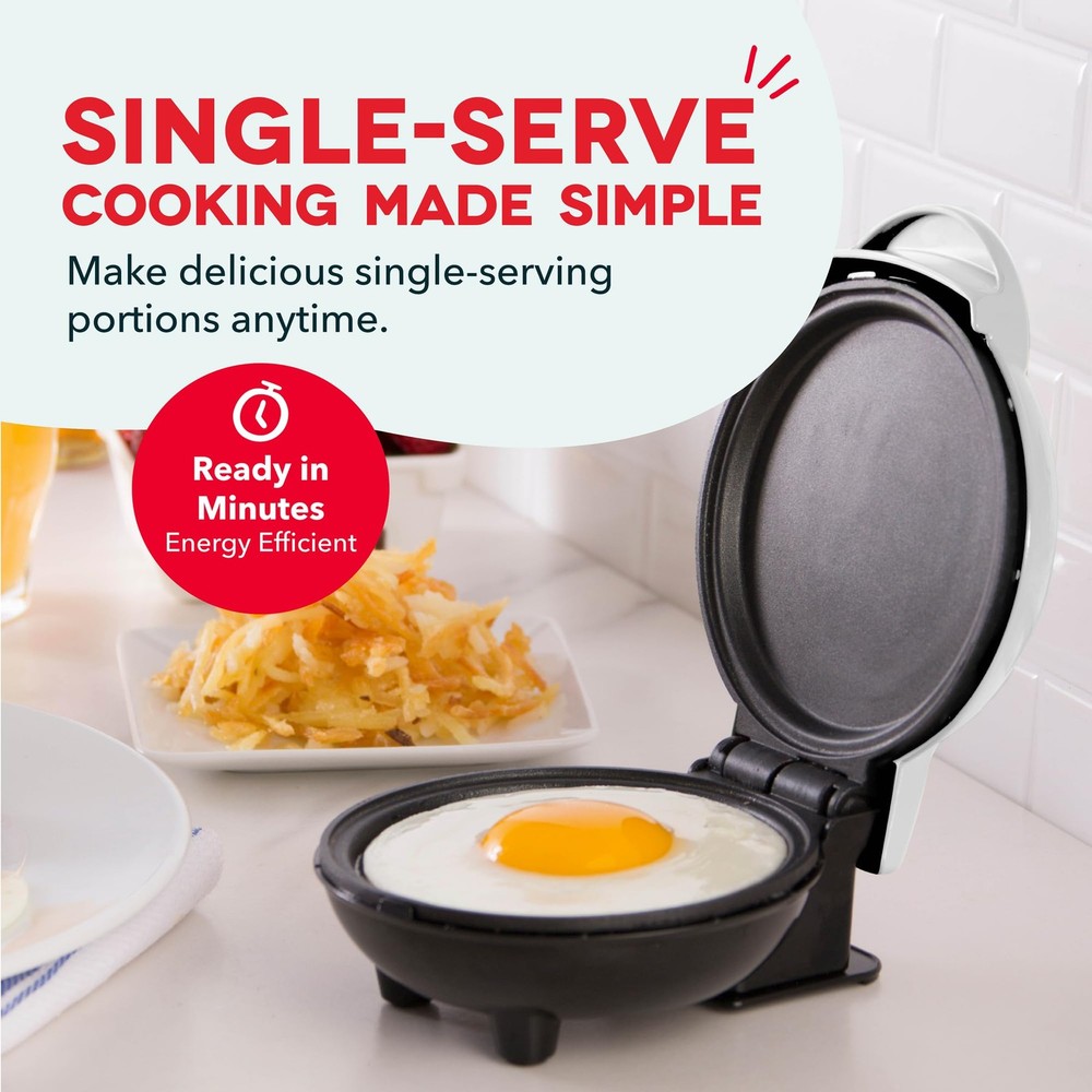 Dash Mini Maker Griddle - Compact Breakfast and Pancake 4 Inch, White
