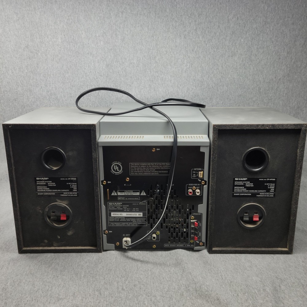 Sharp XL-HP500 Shelf Stereo With Speaker Set Tested Works