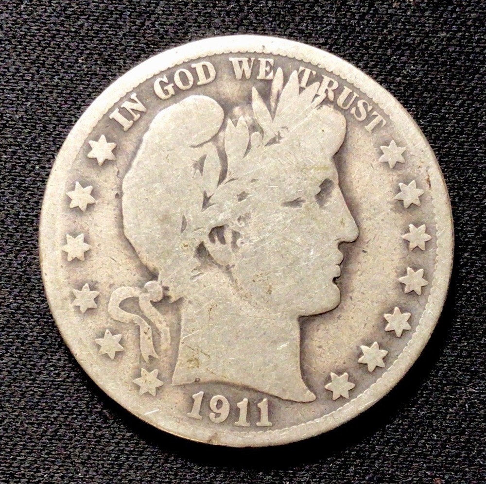 1911 S Barber Silver Half Dollar G! ENN Coins