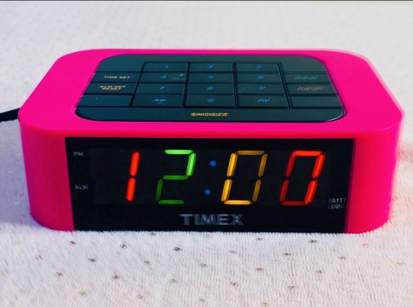 Pink TIMEX Alarm Clock T123P Retro Style