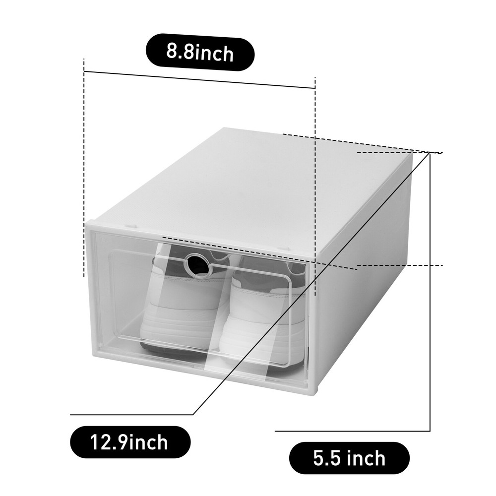 20 Shoe Boxes Foldable Shoe Storage Box PP DIY Install Stackable Storage Box