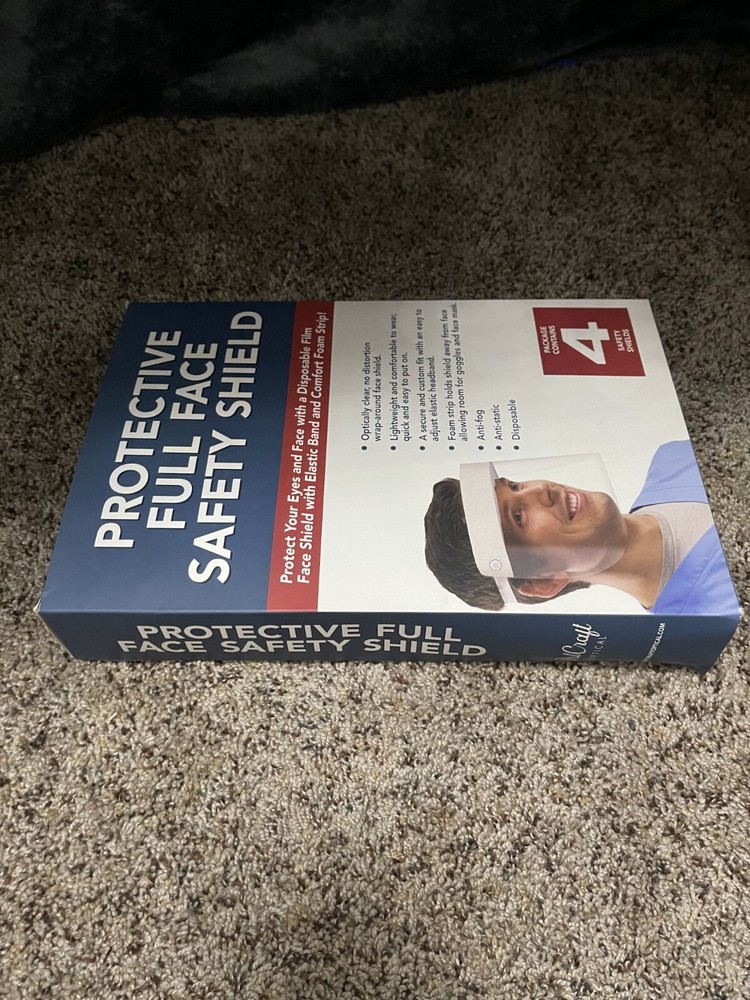 Protective Full Face Safety Shield 4 Pack New