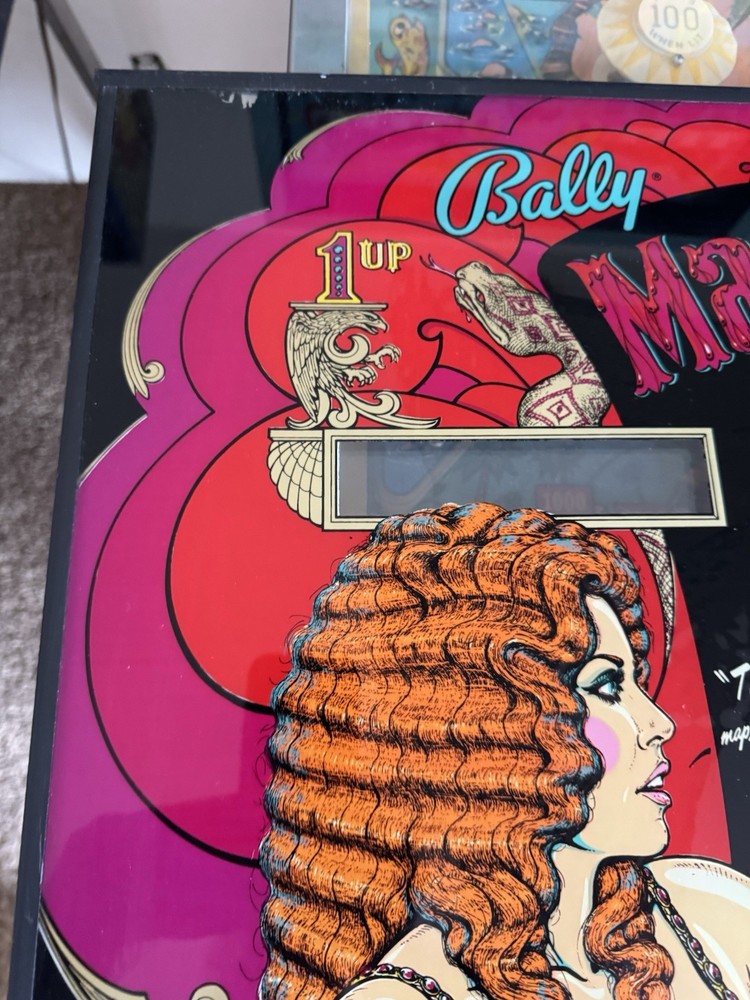 Bally Mata Hari Pinball Machine Back Glass ORIGINAL