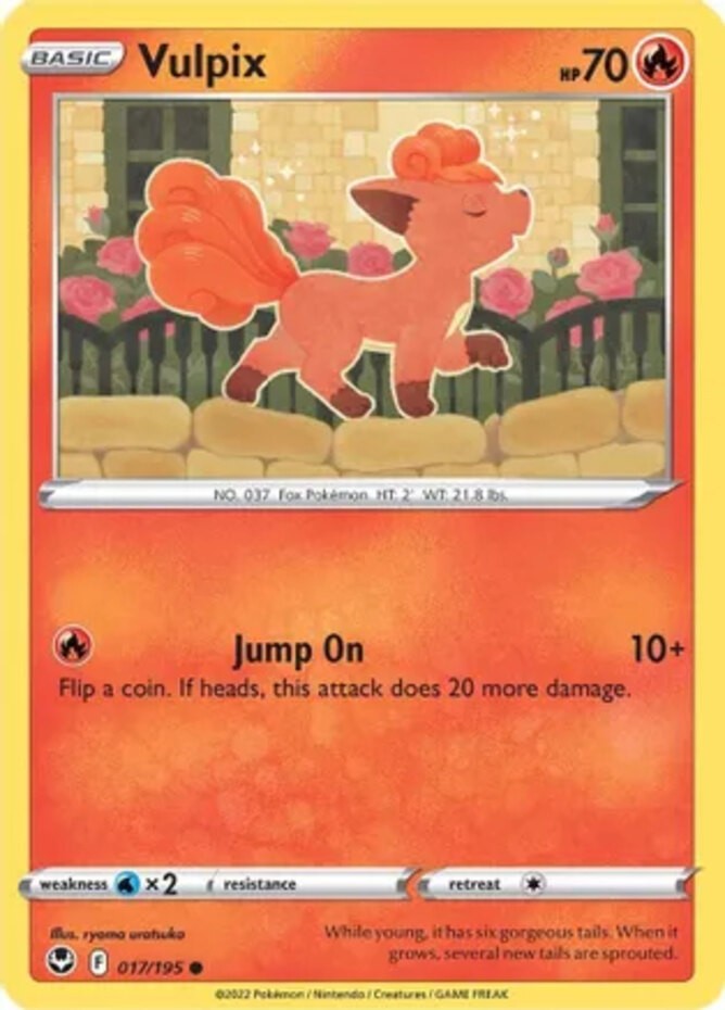 Vulpix - 017/195 - Common - Near Mint - Sword & Shield - Silver Tempest