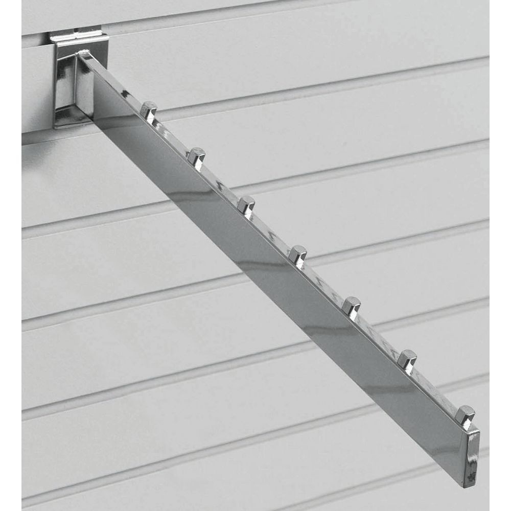Chrome 7-Cube Slatwall Waterfall Hooks