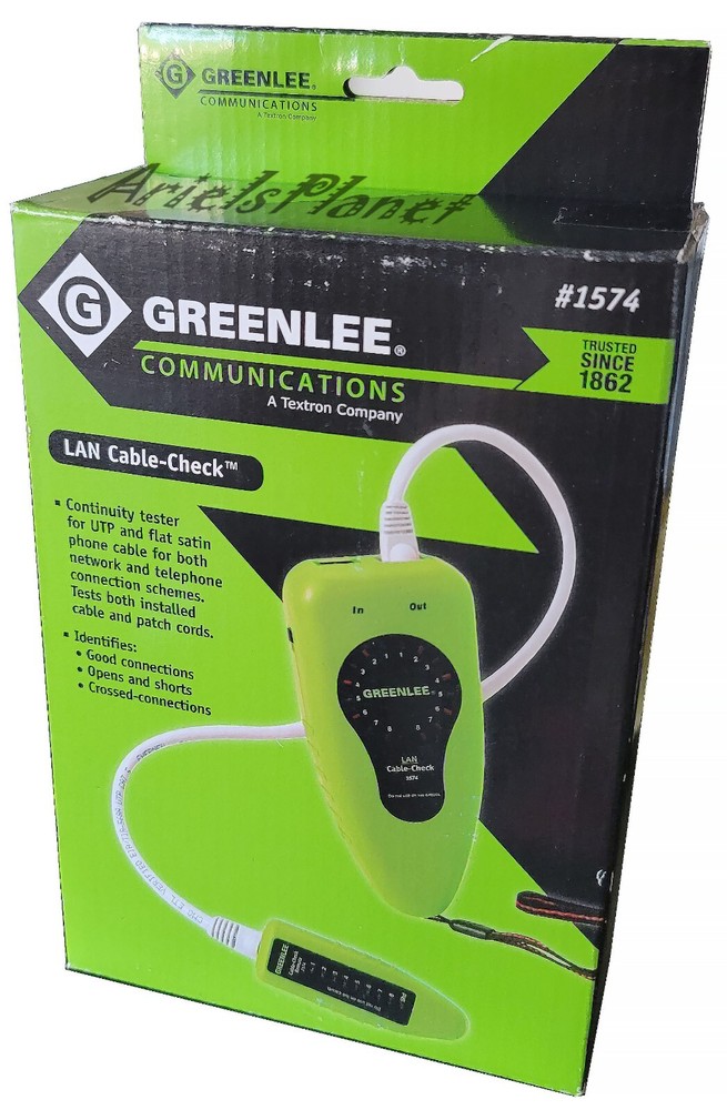 Greenlee #1574 LAN Cable Check for Testing UTP & Phone Patch Cables Kit