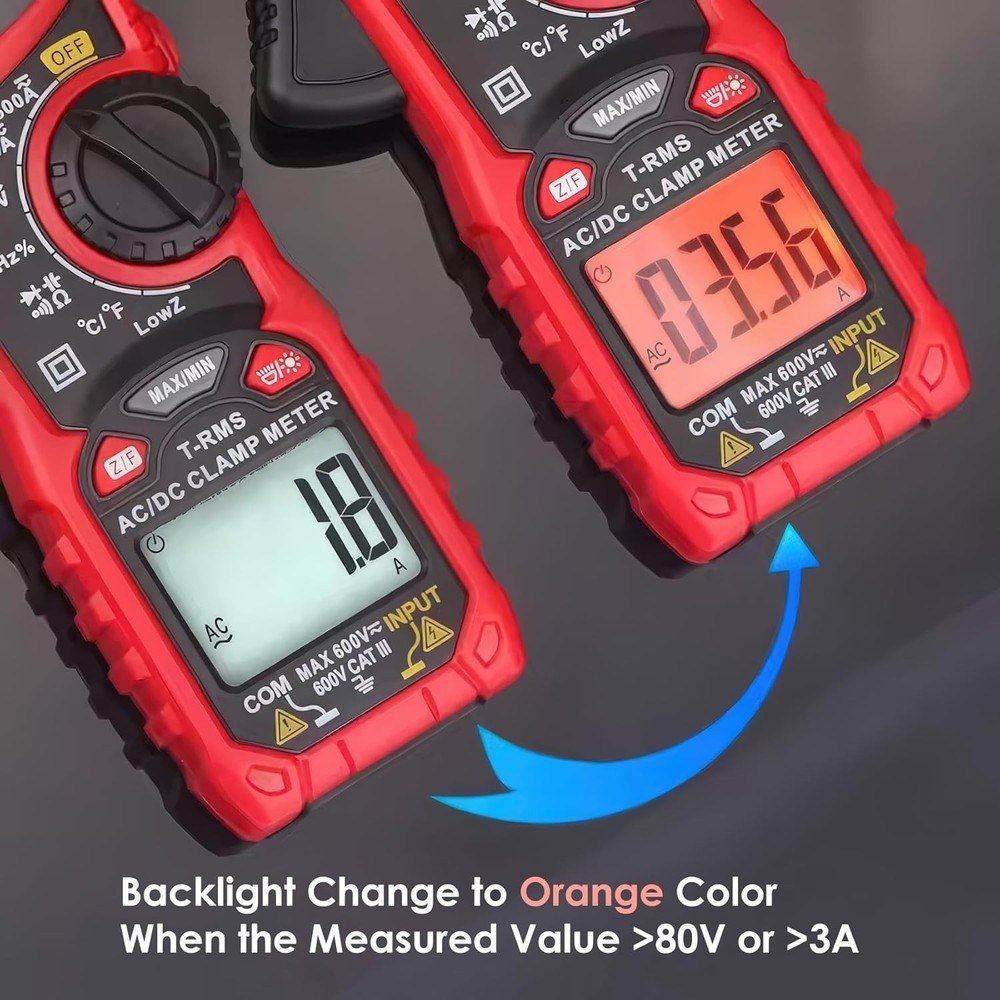 Multimeter for AC/DC Testing with User Manual, Leads, and Temperature Probe
