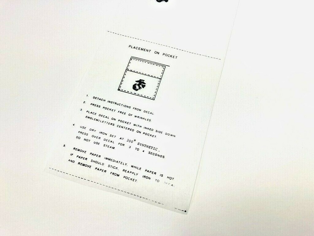 USMC Heat Transfer, Iron On, 3 Pack