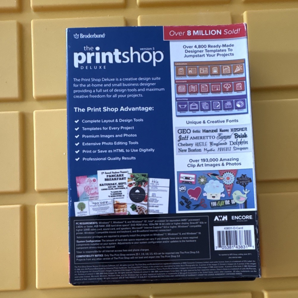 Broderbund Print Shop Deluxe Version 5 Desktop Publishing Software DVD Windows