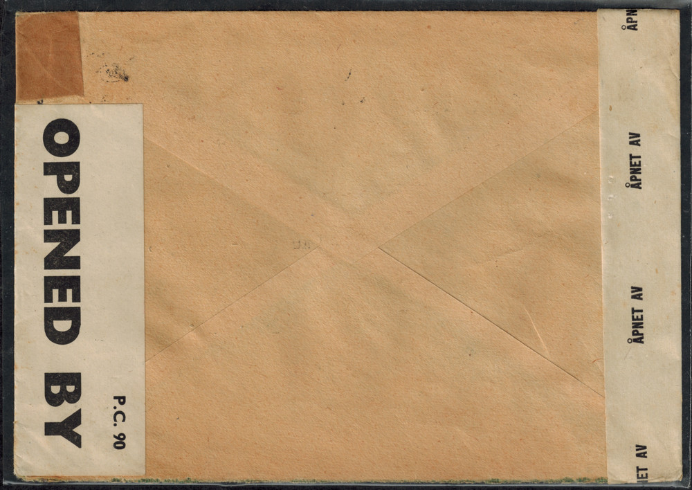 Norway WWII 1945 Censor Cover w/RARE DUAL CENSOR