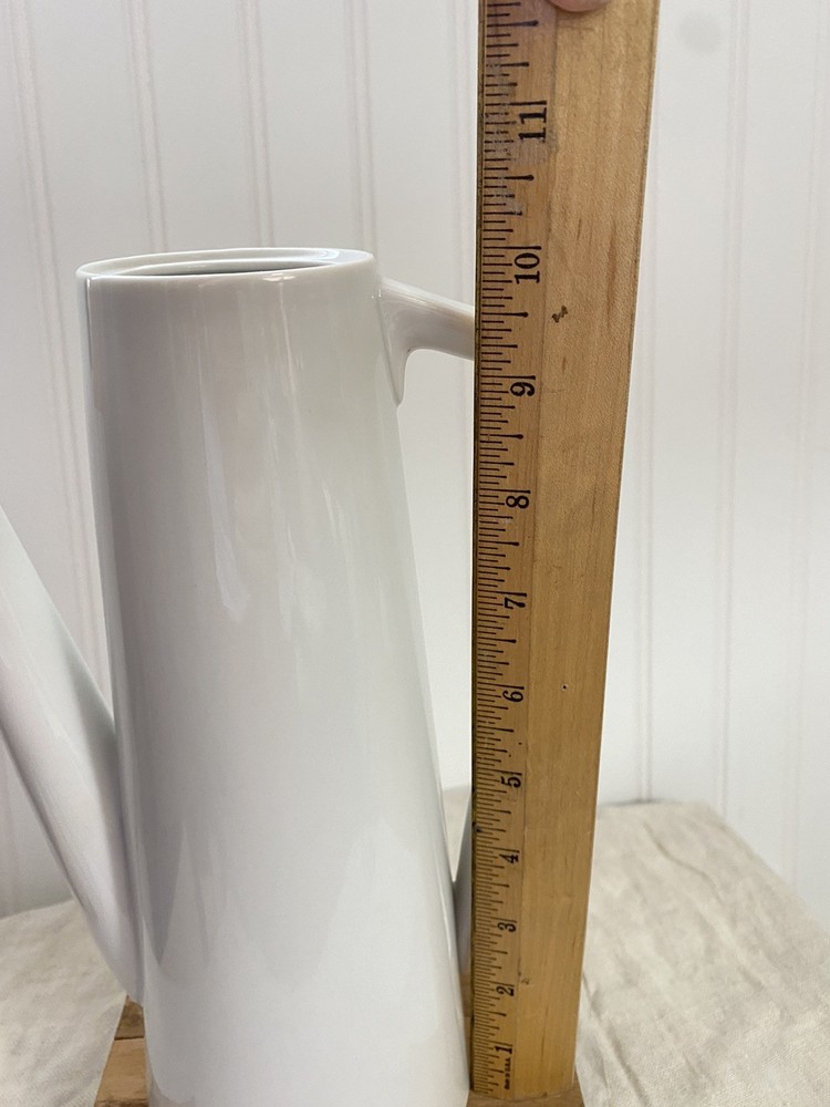 Mid Century Modern White Ceramic Coffee Pot Without Lid
