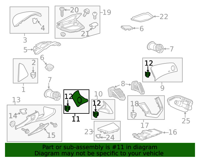 Genuine Medium Titanium Driver Side Instrument Panel Upper Trim Panel 95034589