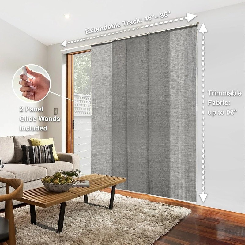 Adjustable Vertical Sliding Door Blinds Blackout Fabric Room Divider Panel New