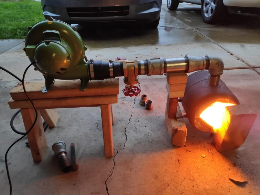 110V 250W US Style Electric Blacksmith Forge Blower Blacksmithing Coal Forge ...