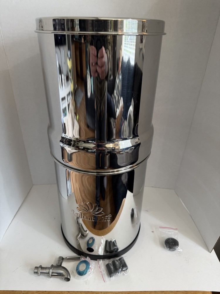 Radiant Life Countertop Gravity Filter Stainless Steel Silver Model 107050