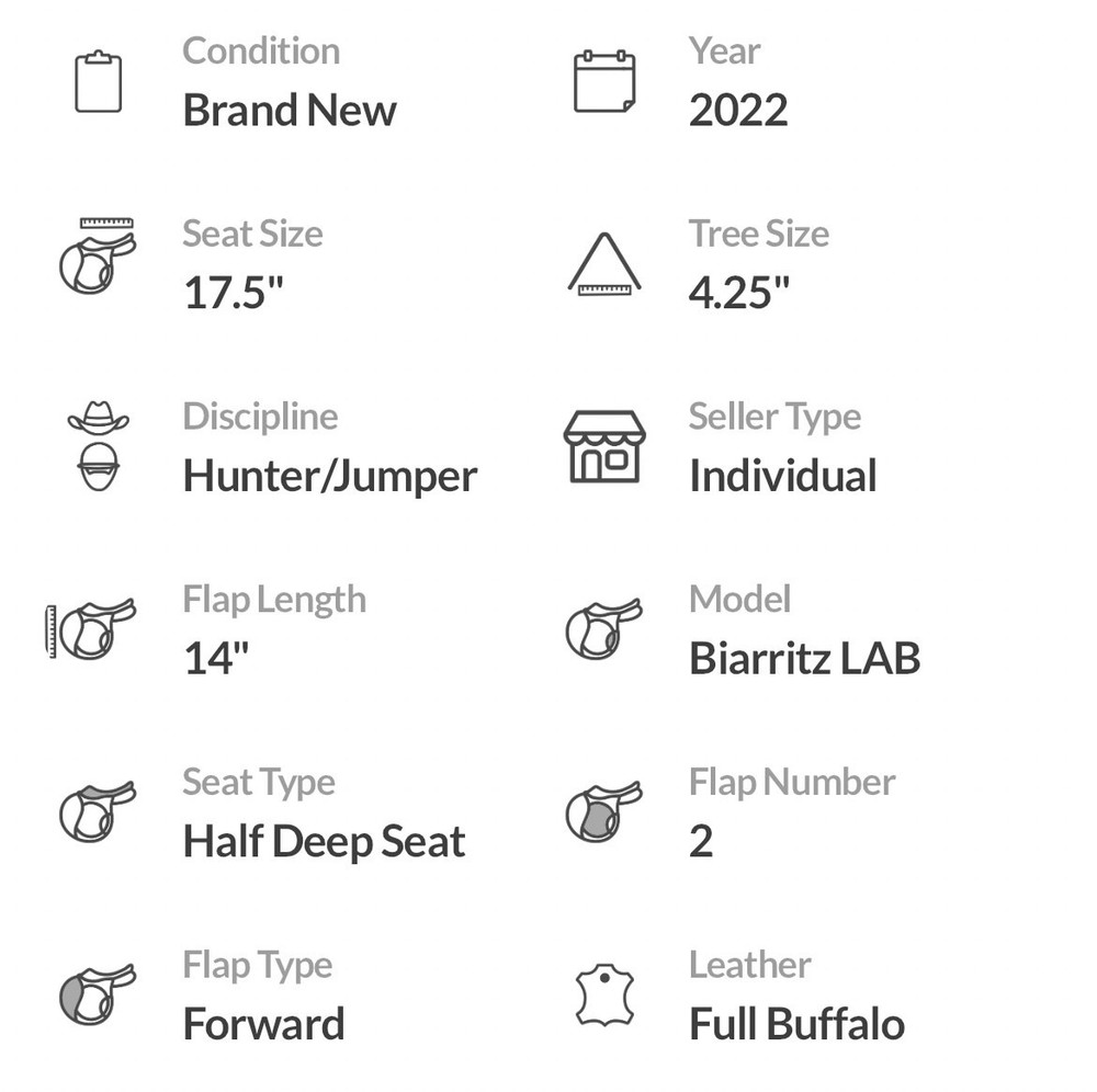 *NWT Devoucoux Biarritz LAB Jump Saddle - 17.5 Full Buffalo PRO PANEL + LEATHERS