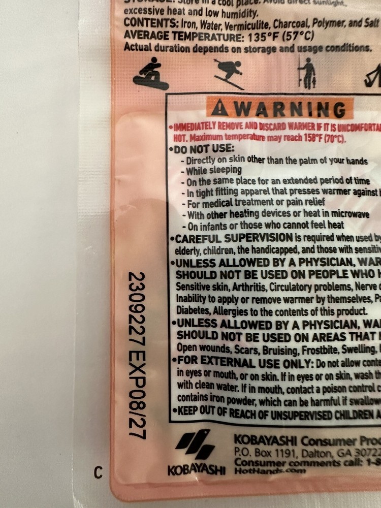 5 Hot Hands 2 Hand Warmers Ea Exp8/27