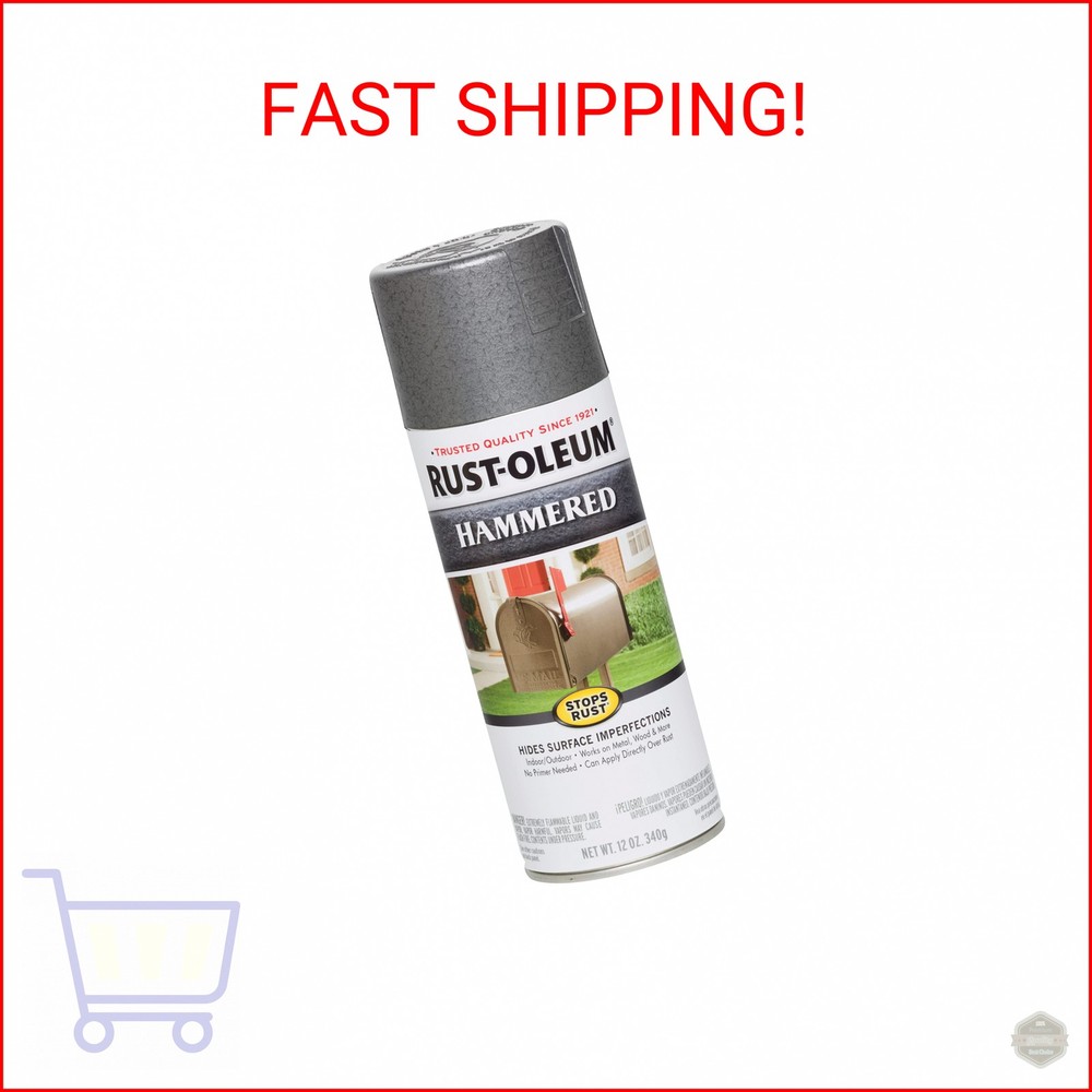 Gray Hammered Spray Paint - Rust Resistance, 12 oz
