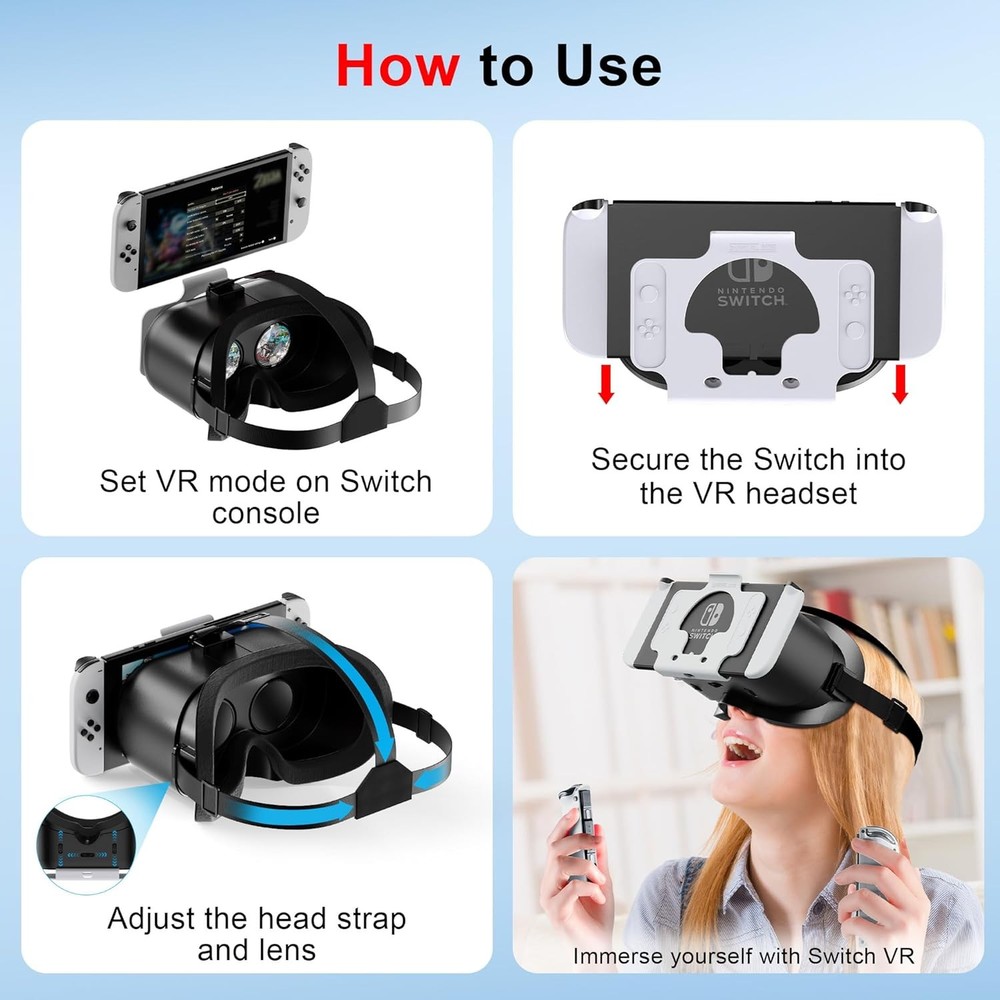 VR Headset for Nintendo Switch & Switch OLED Labo VR Kit 3D Goggles HD Lenses