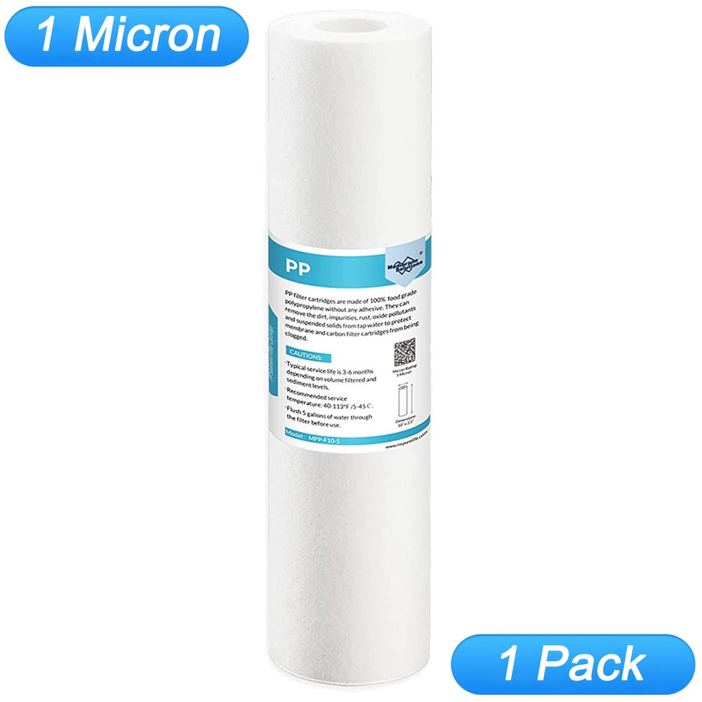 1 Pack 1 Micron 10"x2.5" Sediment Water Filter Whole House Replacement Cartridge