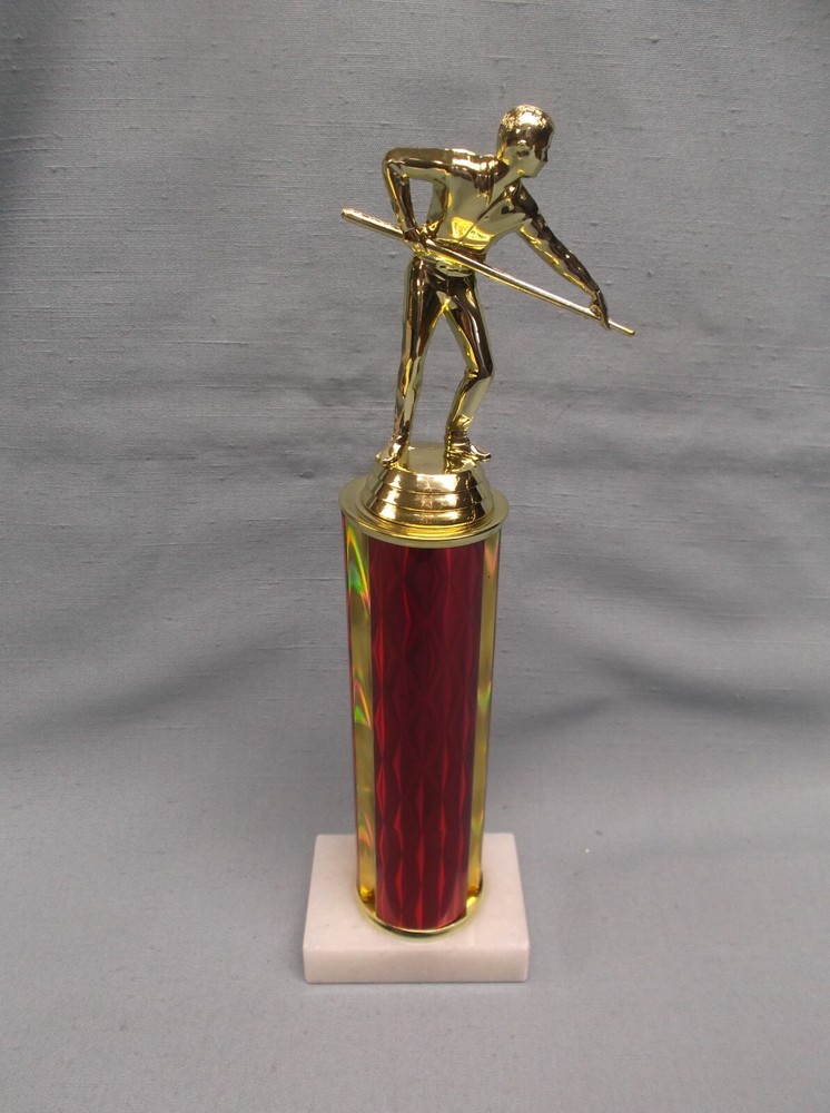 male pool billiards red column white marble base
