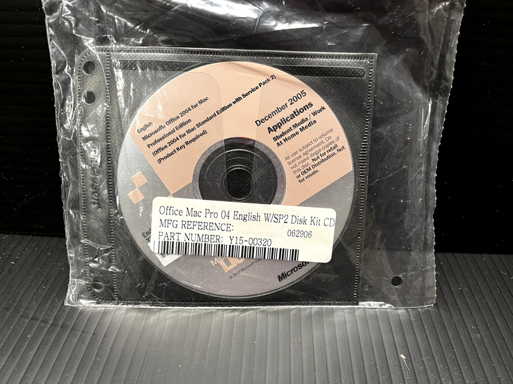 Microsoft Office Mac 2004 Professional Ed 2 CD's Service Pack 2 Volume License