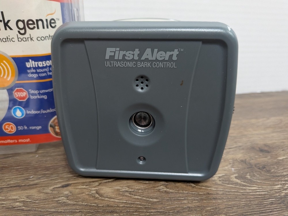 First Alert Bark Genie Automatic Ultrasonic Bark Deterrent Device in Box Tested