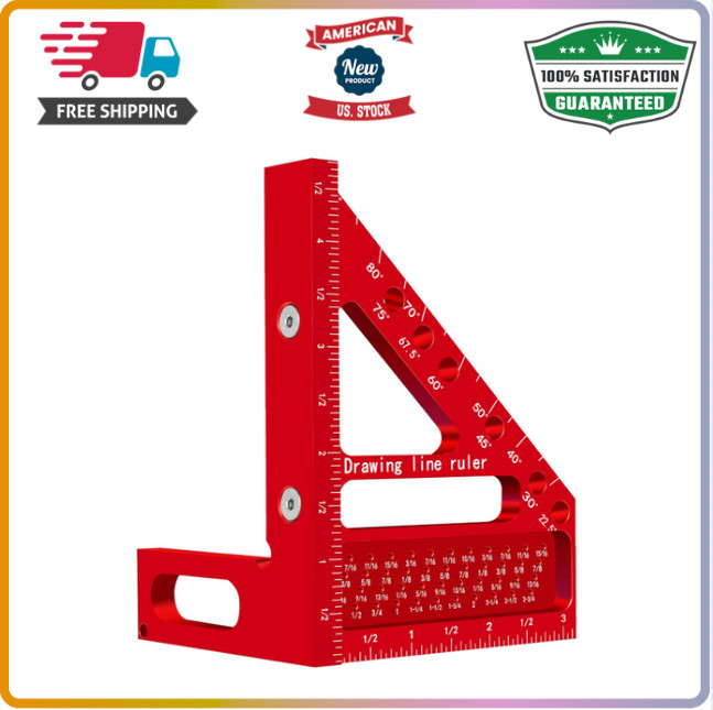 3D Multi-Angle Carpenter Hole Scribing Ruler, Aluminum Alloy Multi Angle...