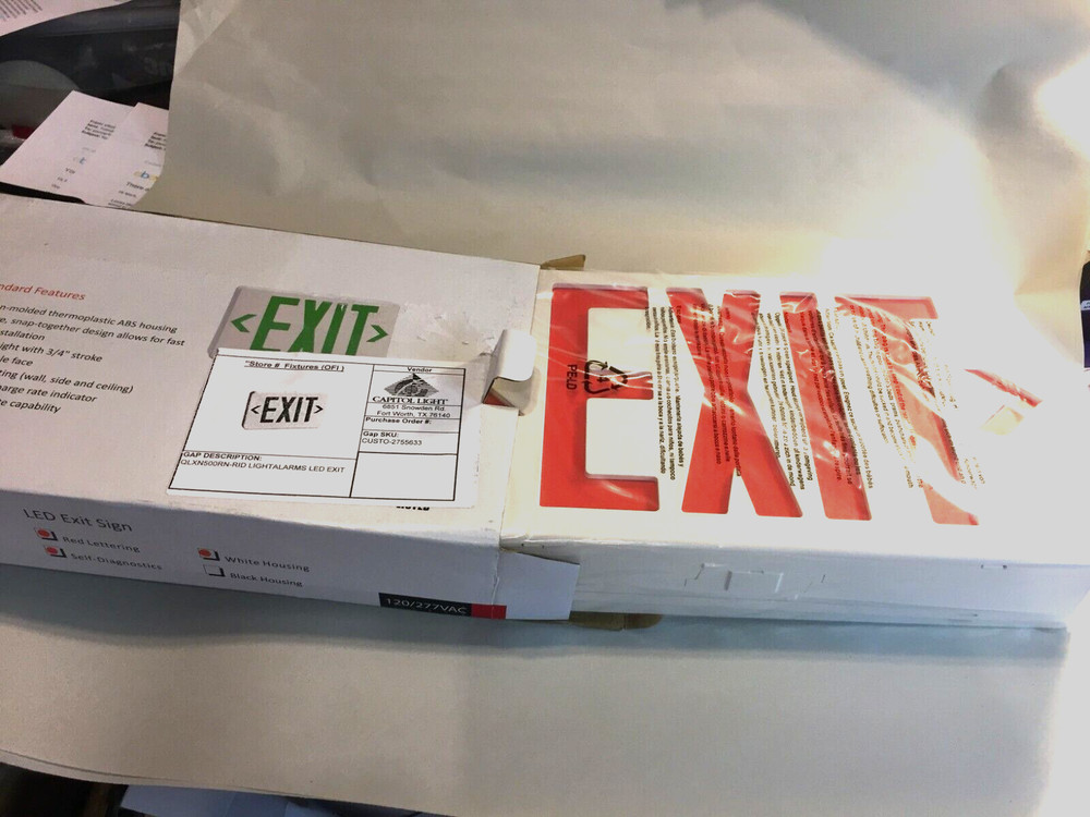 Thomas & Betts - LED Lighted Emergency Exit Sign - 120/277 VAC