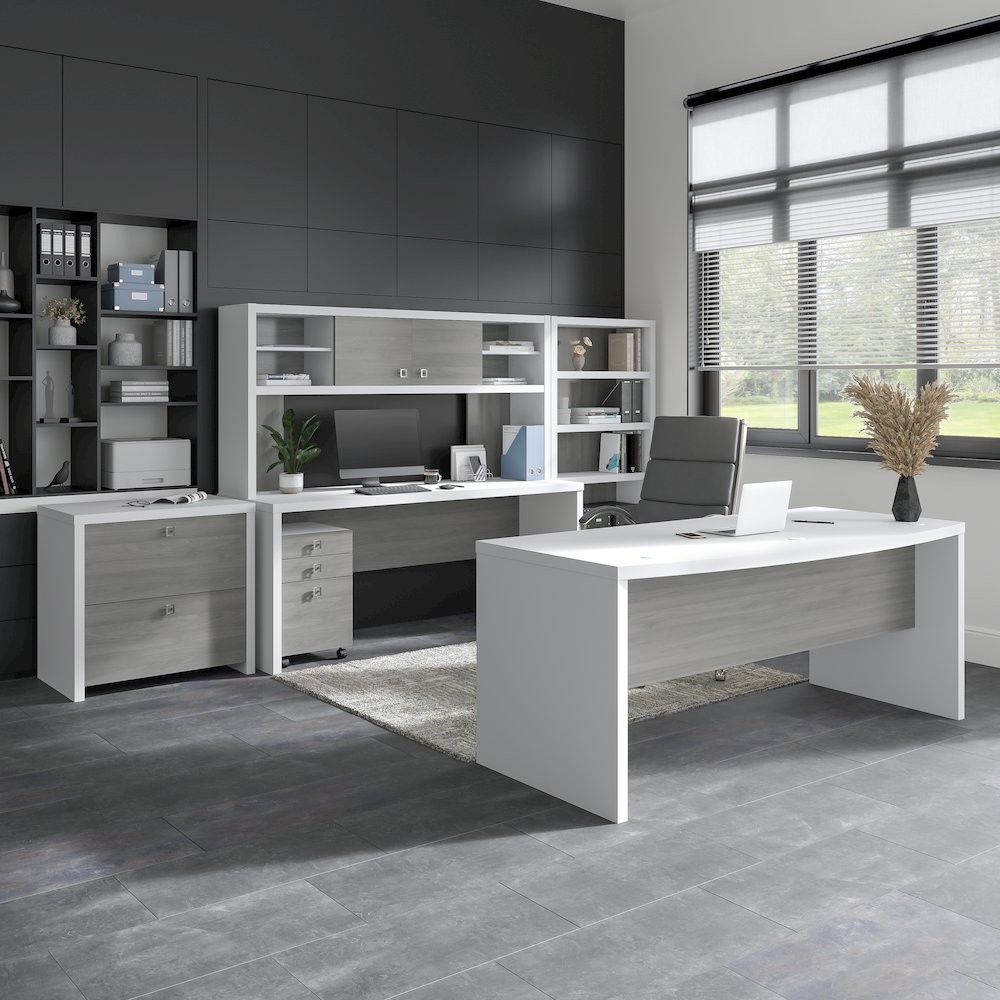 Echo L Shaped Desk with Mobile File Cabinet