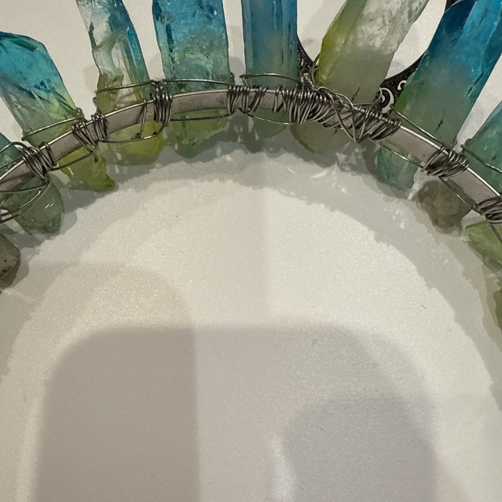 Handmade W ire-Wrapped Crystal Gemstone Chip Chokers or Headbands.
