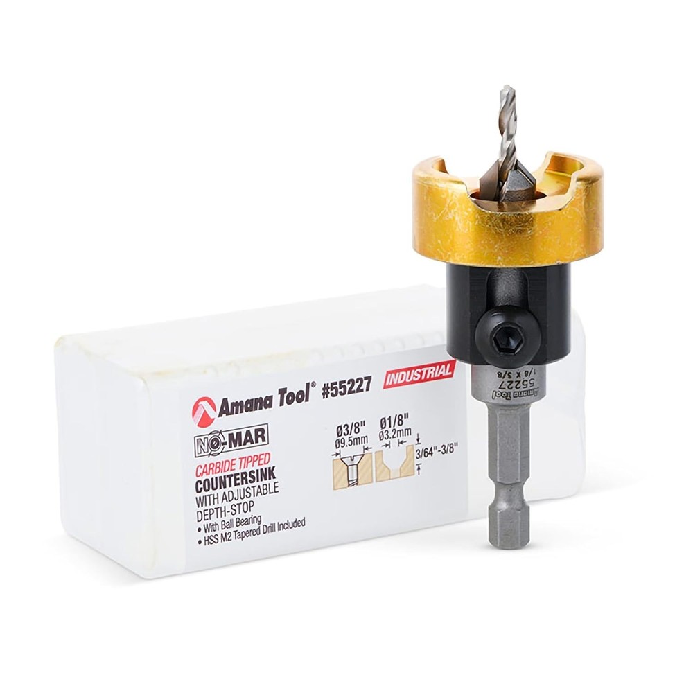 Carbide Tipped Countersink Set with Depth Stop - 4 Pc