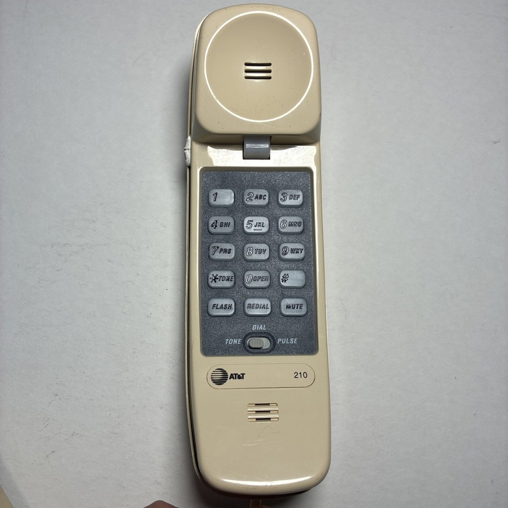 AT&T 210 Basic Trimline Corded Phone Single Line No AC Power Required Beige