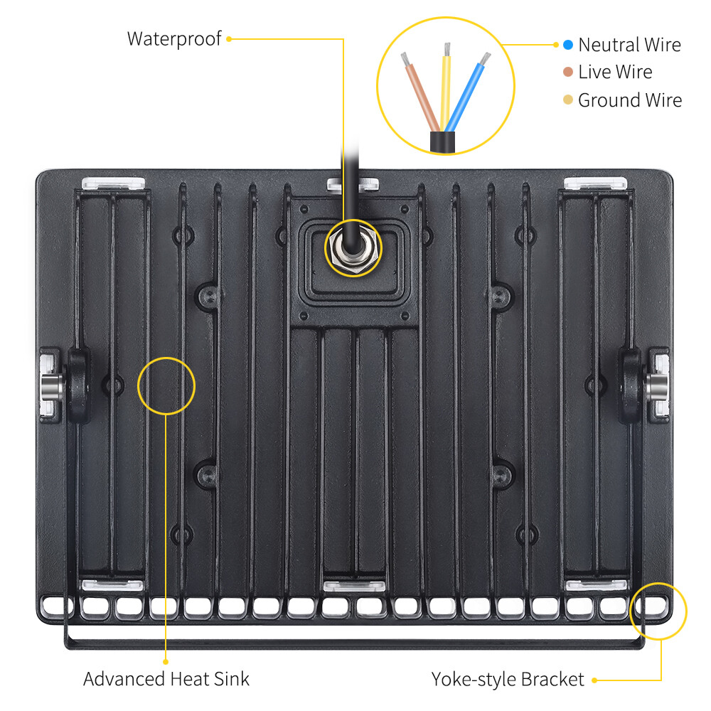 2X 100W LED Flood Light OutSideWork Light 3000K White Light Security Spotlight