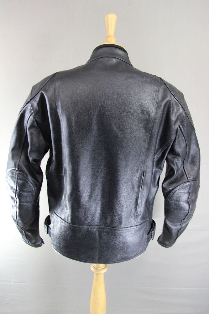 CLASSIC BLACK LEATHER BIKER JACKET 40 INCH CHEST/MEDIUM