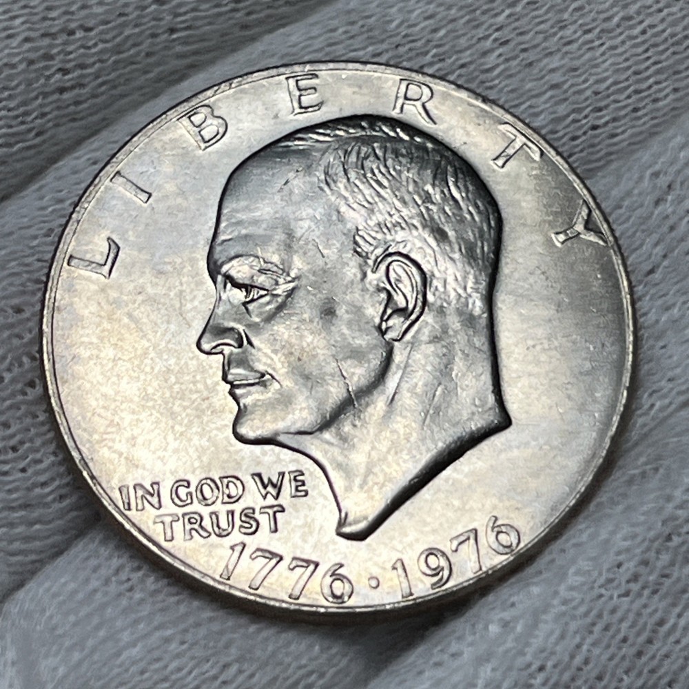 1776-1976 P Eisenhower Dollar Errors Type 1 Die Crack Errors Rainbow Toning UC