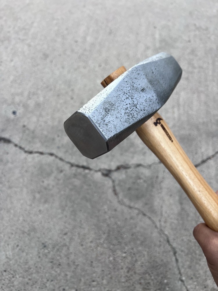 Bad-Hammer 6lb Plumb Sledge, Flat / Round Sides, 16in Custom Hickory Handle