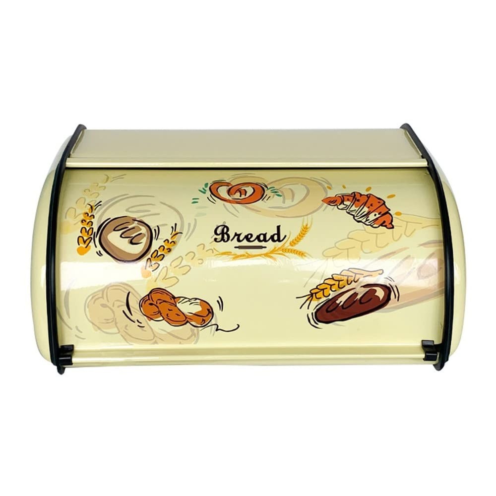 SOTECH Bread Box Metal Bread Storage Container Roll Top Bread Bin for Kitchen...