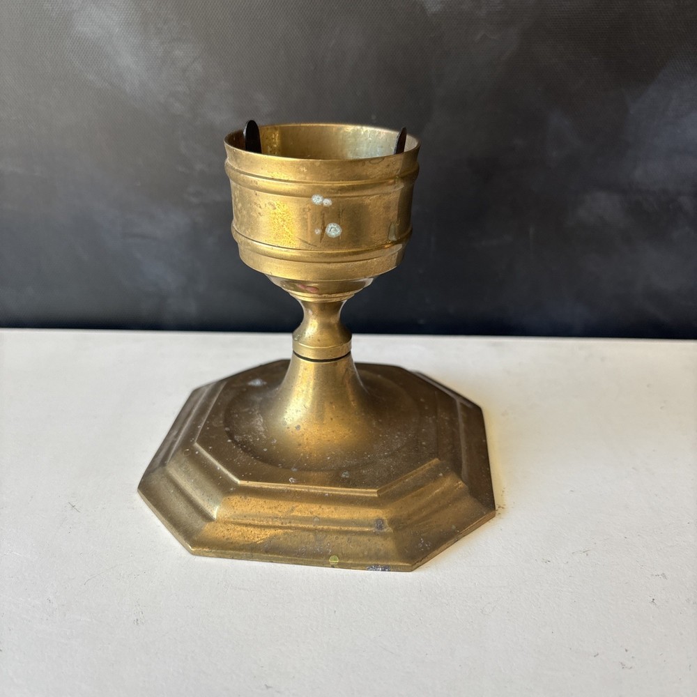 VtG IRH India Solid Brass Candlestick, 5.25" Tall.