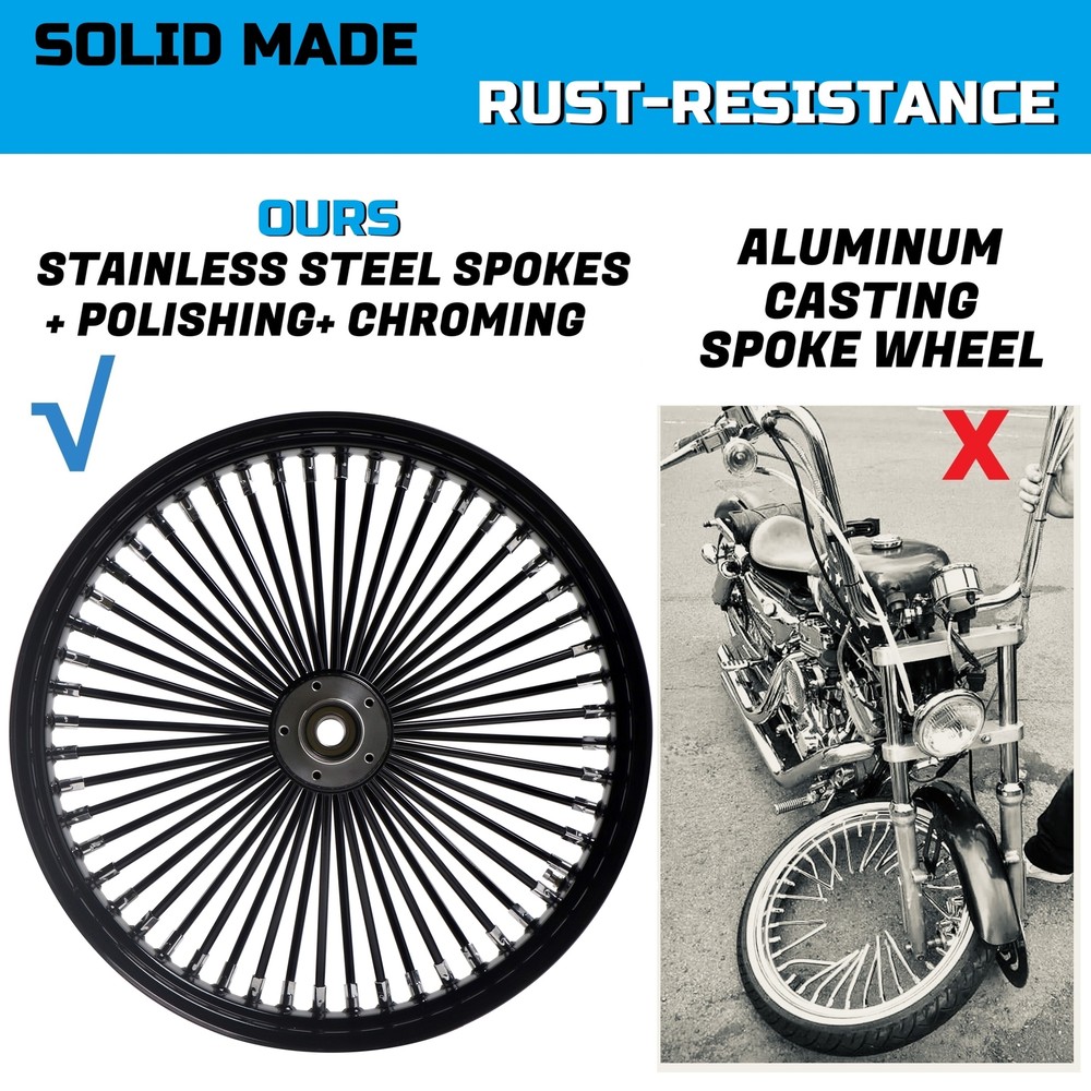 21'' Single Disc Front Wheel for 2008-UP Touring & Softail Slim, FatBoy