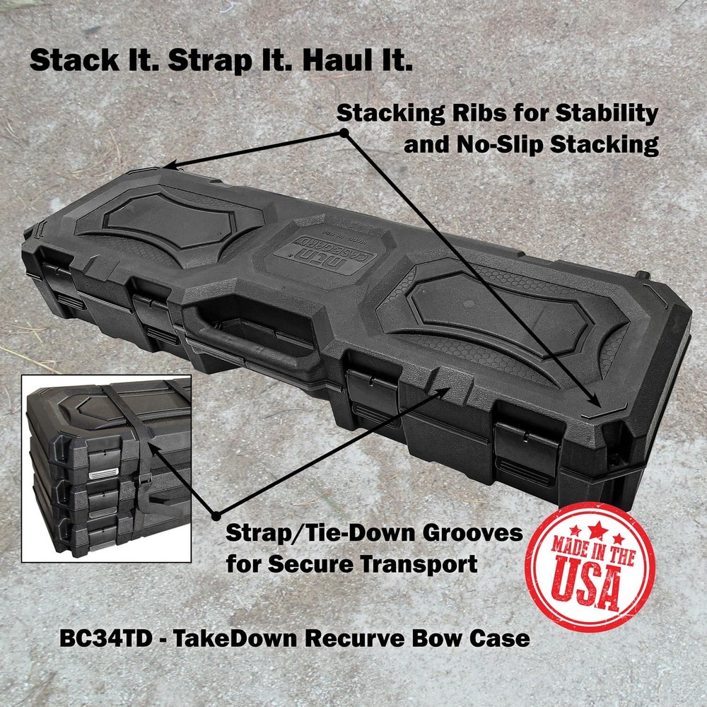 MTM BC34TD Takedown Recurve Bow Case, Lockable, Airline Approved, Hard
