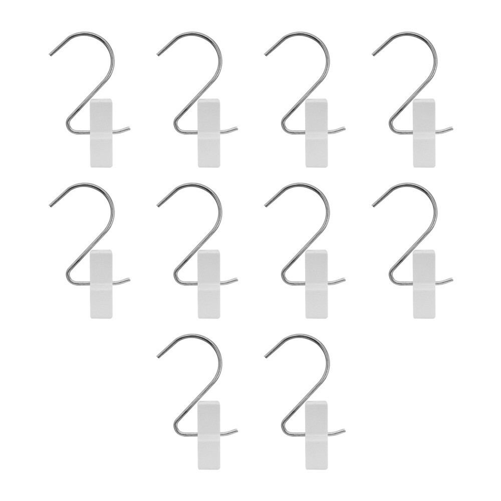 10 PCS White Plastic LAUNDRY HOOK/CLIPS Clothes Pin Display Store Fixture