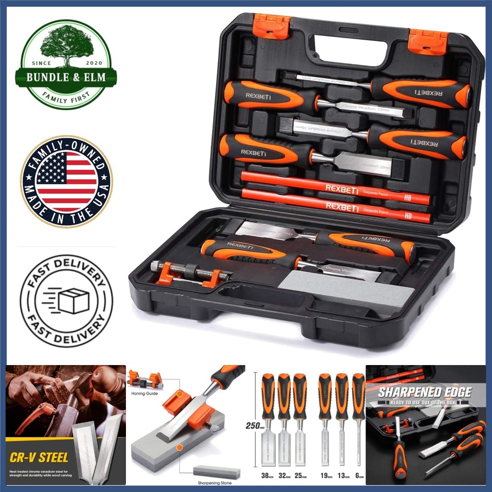 Versatile Woodworking Chisel Set for Beginners with Multiple Sizes Included