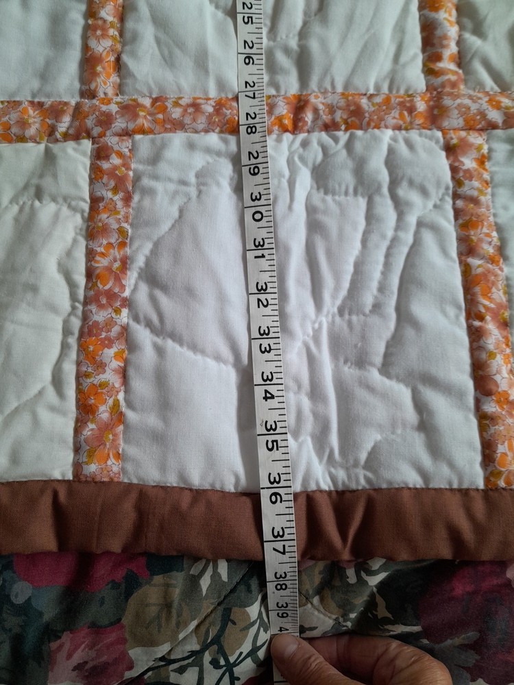 Vintage Handmade Embroidered Patchwork Crib Cot Pram Cover