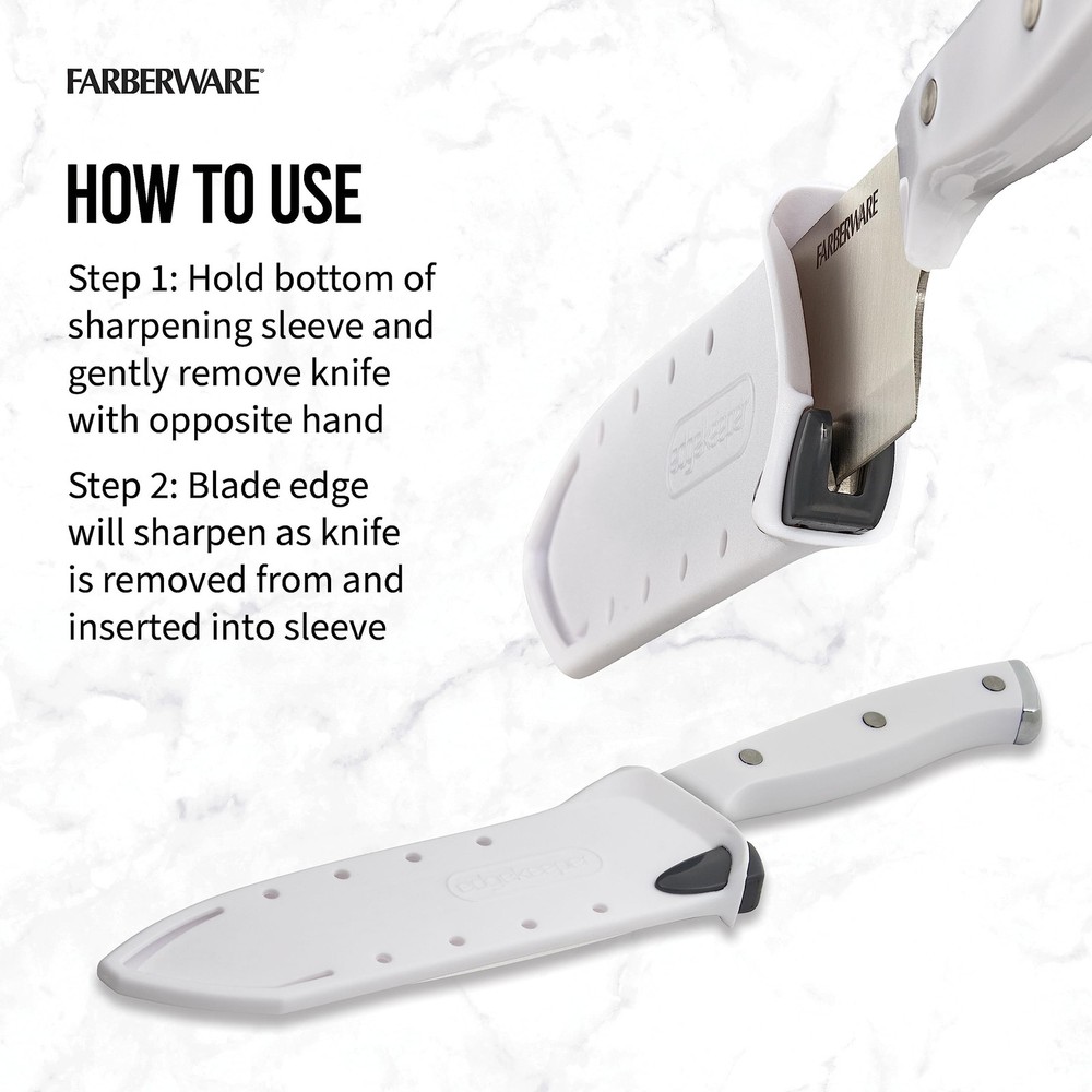 Farberware Edgekeeper Triple Riveted Chef Self-Sharpening Blade Cover, High C...